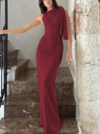 Verya | One Shoulder Maxi Jurk