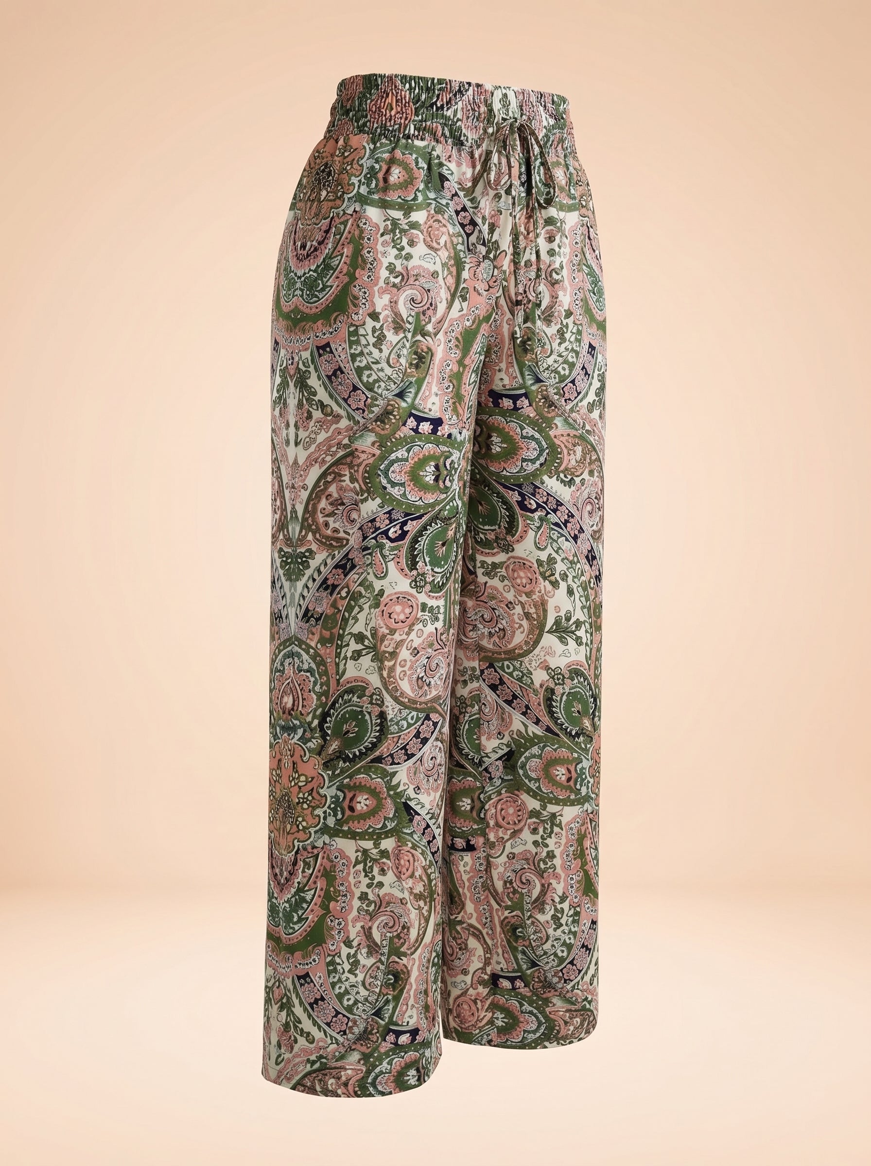 Bohemian Wide Leg Broek – Paisley Print