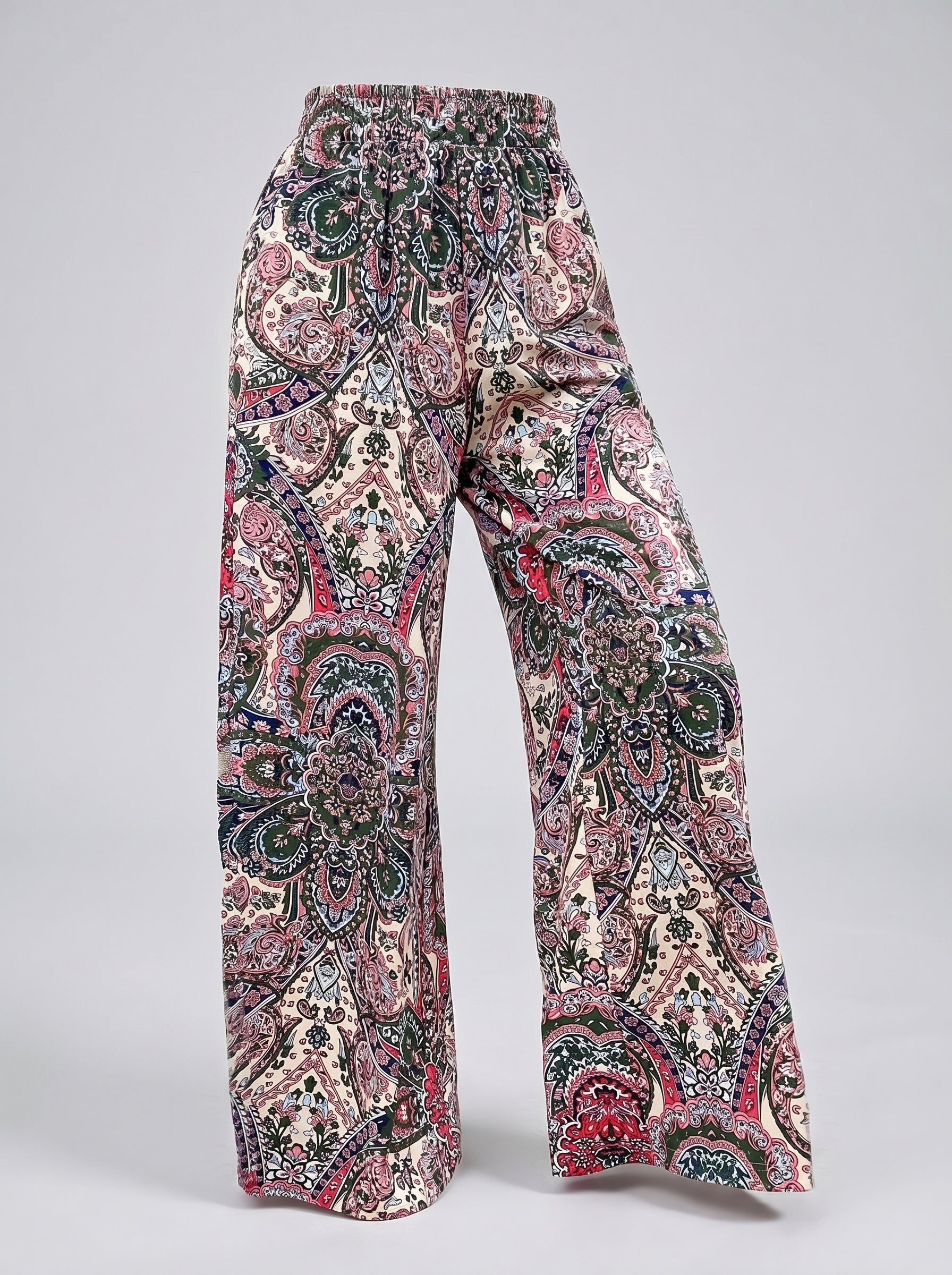 Bohemian Wide Leg Broek – Paisley Print