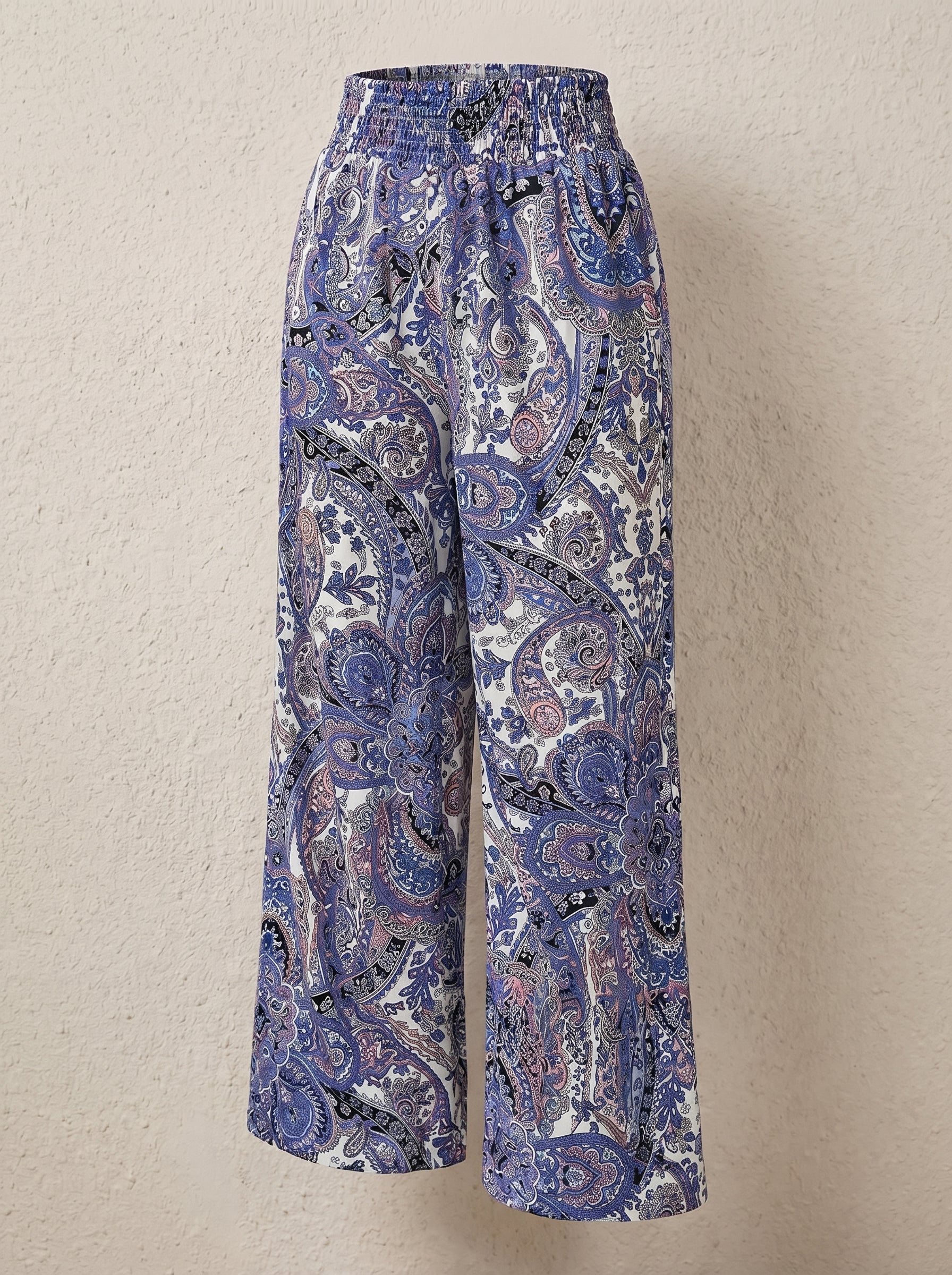 Bohemian Wide Leg Broek – Paisley Print