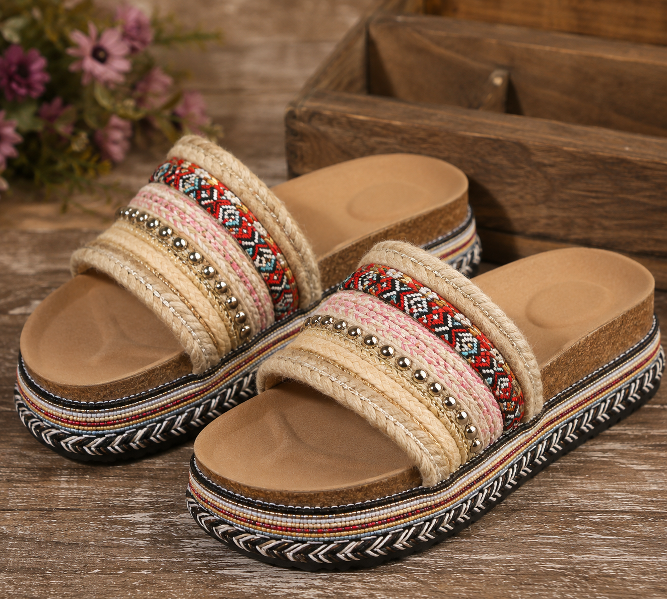 Nayeli | Bohemian Plateau Slippers Dames