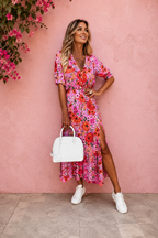 Javiera | Bloemen Maxi Jurk met V-Hals