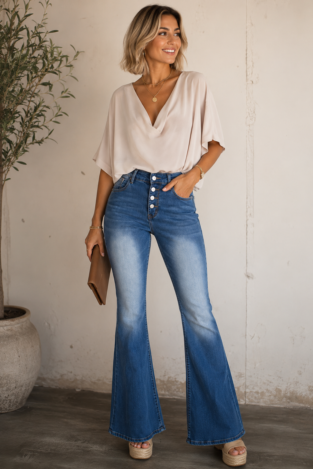Senna | Flared High Waist Jeans Dames