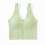 Jade | Seamless Rib V-Hals Top One Size