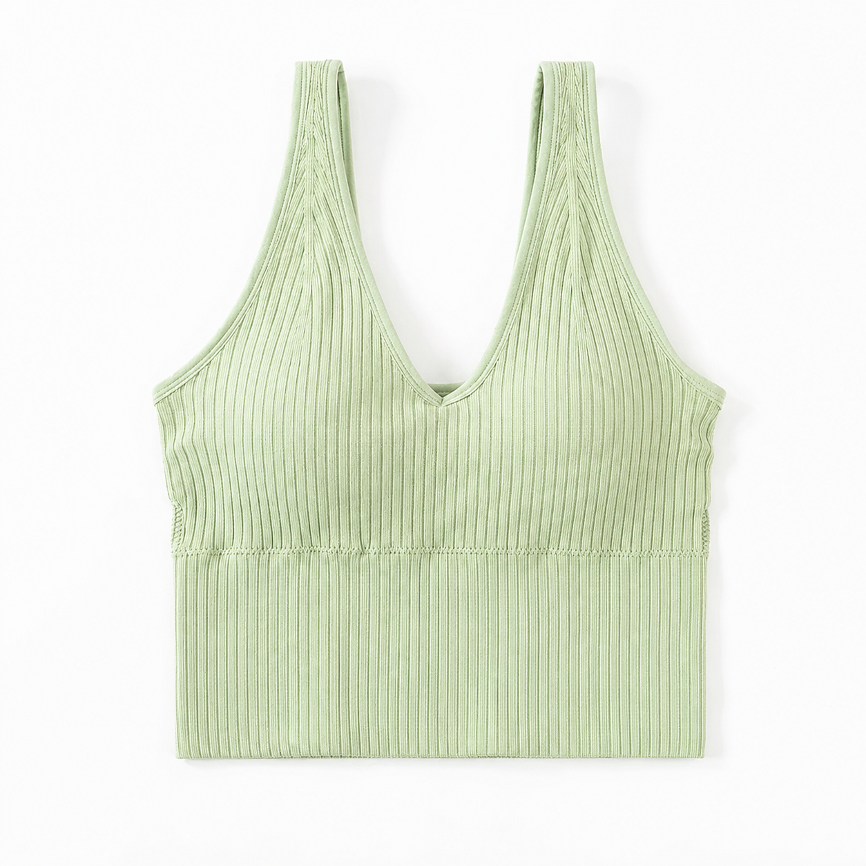 Jade | Seamless Rib V-Hals Top One Size