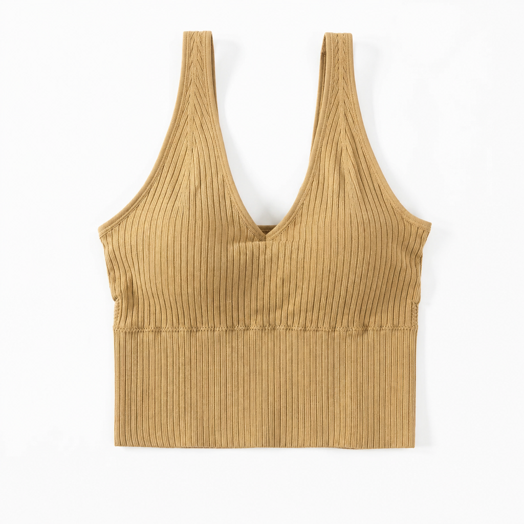 Jade | Seamless Rib V-Hals Top One Size