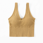 Jade | Seamless Rib V-Hals Top One Size