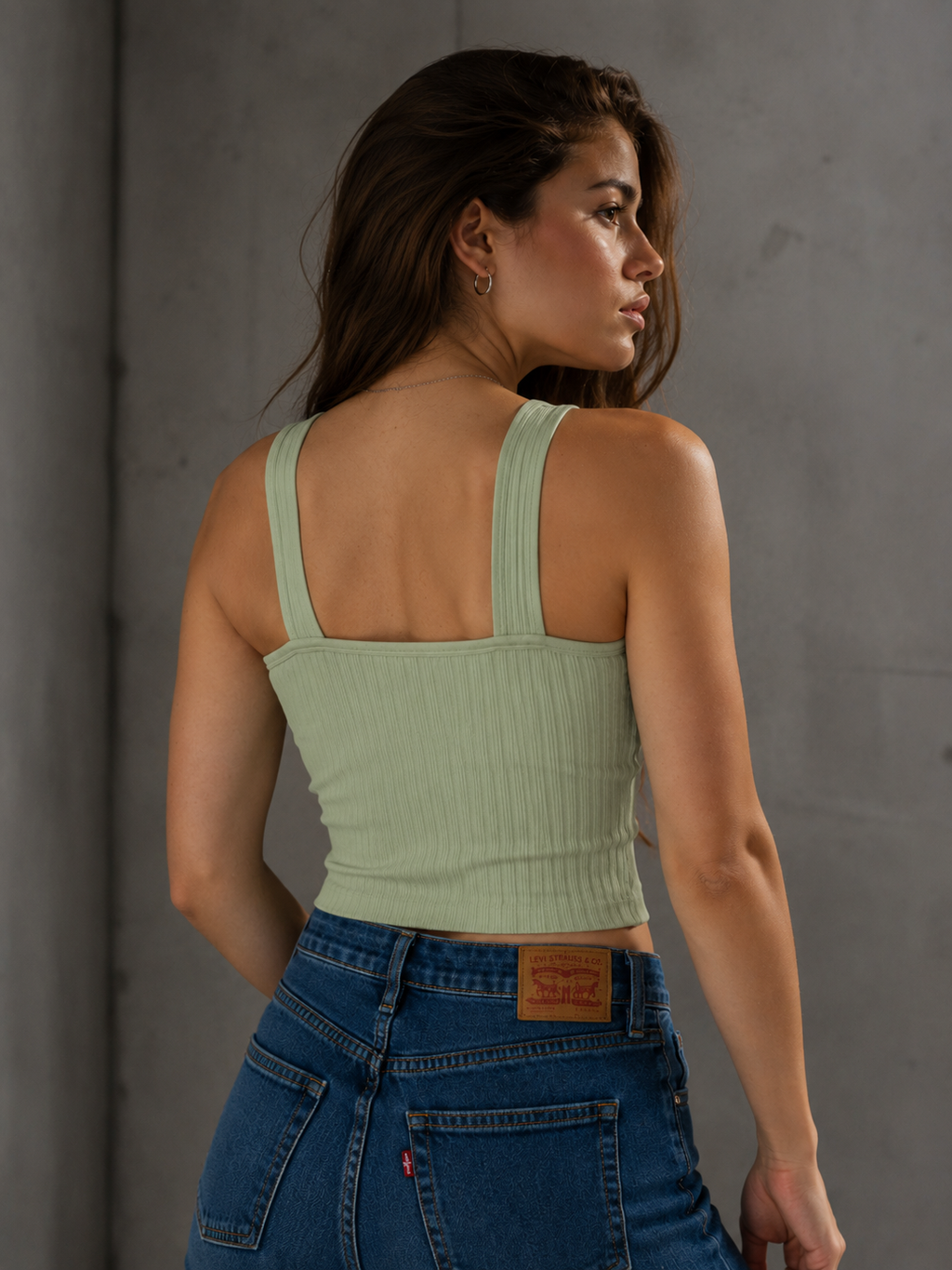 Jade | Seamless Rib V-Hals Top One Size