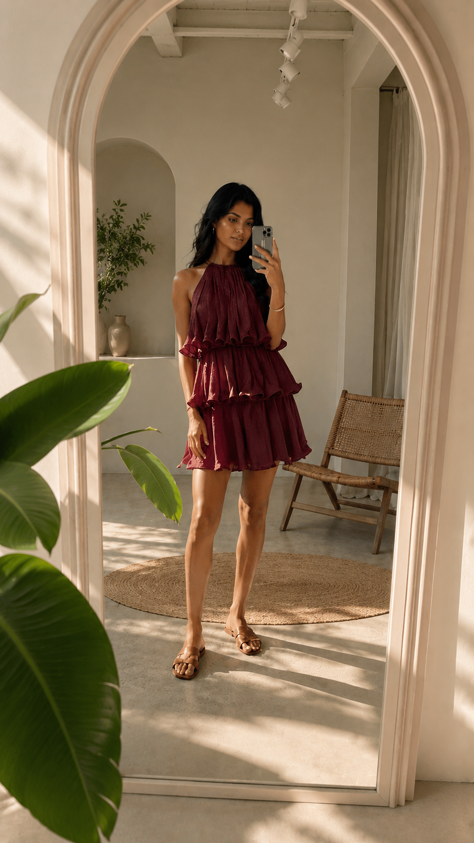 Alessia | Gelaagde Halter Maxi Jurk