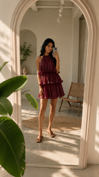 Alessia | Gelaagde Halter Maxi Jurk