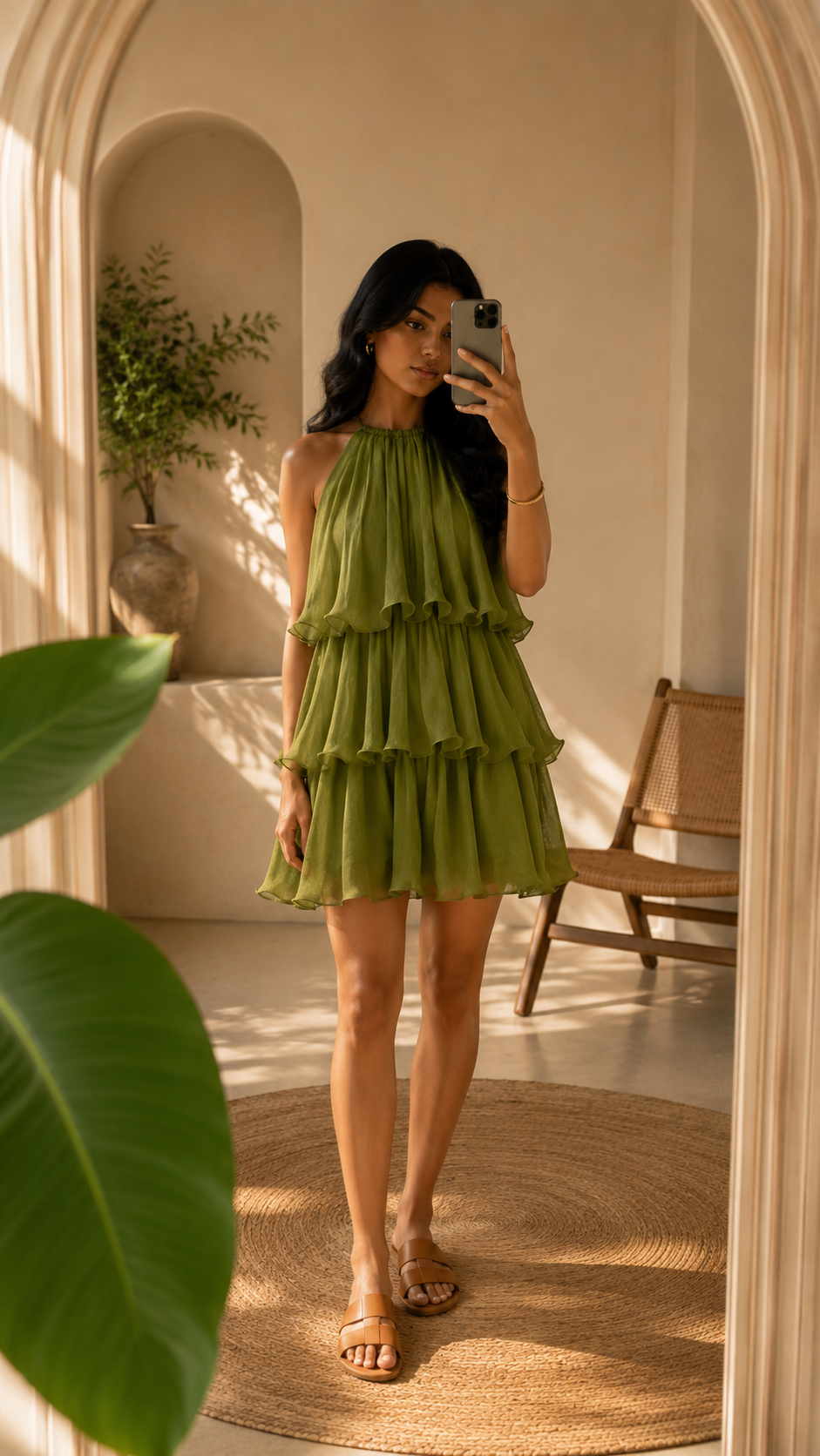 Alessia | Gelaagde Halter Maxi Jurk