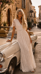 Velma | Boho Witte Kanten Maxi Jurk Dames