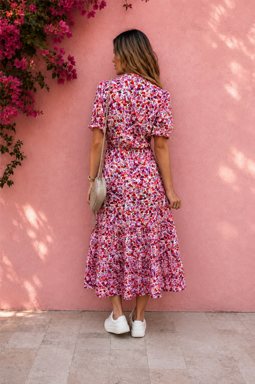 Javiera | Bloemen Maxi Jurk met V-Hals