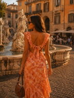 Noor | Ruffle Maxi Jurk Dames met Open Taille
