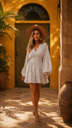 Olivia | Bloemen V-Hals Mini Jurk Dames