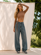 Clarice | Vintage Straight Leg Jeans Dames High Waist