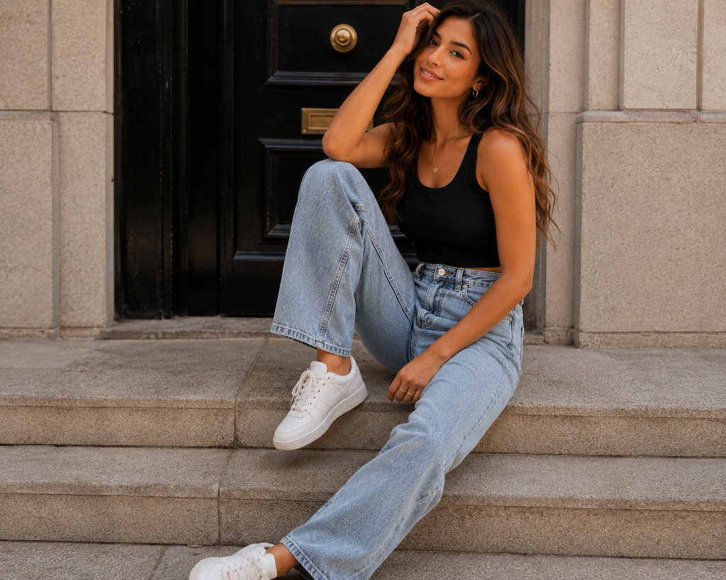 Zélia | Wide Leg Mom Jeans Dames High Waist