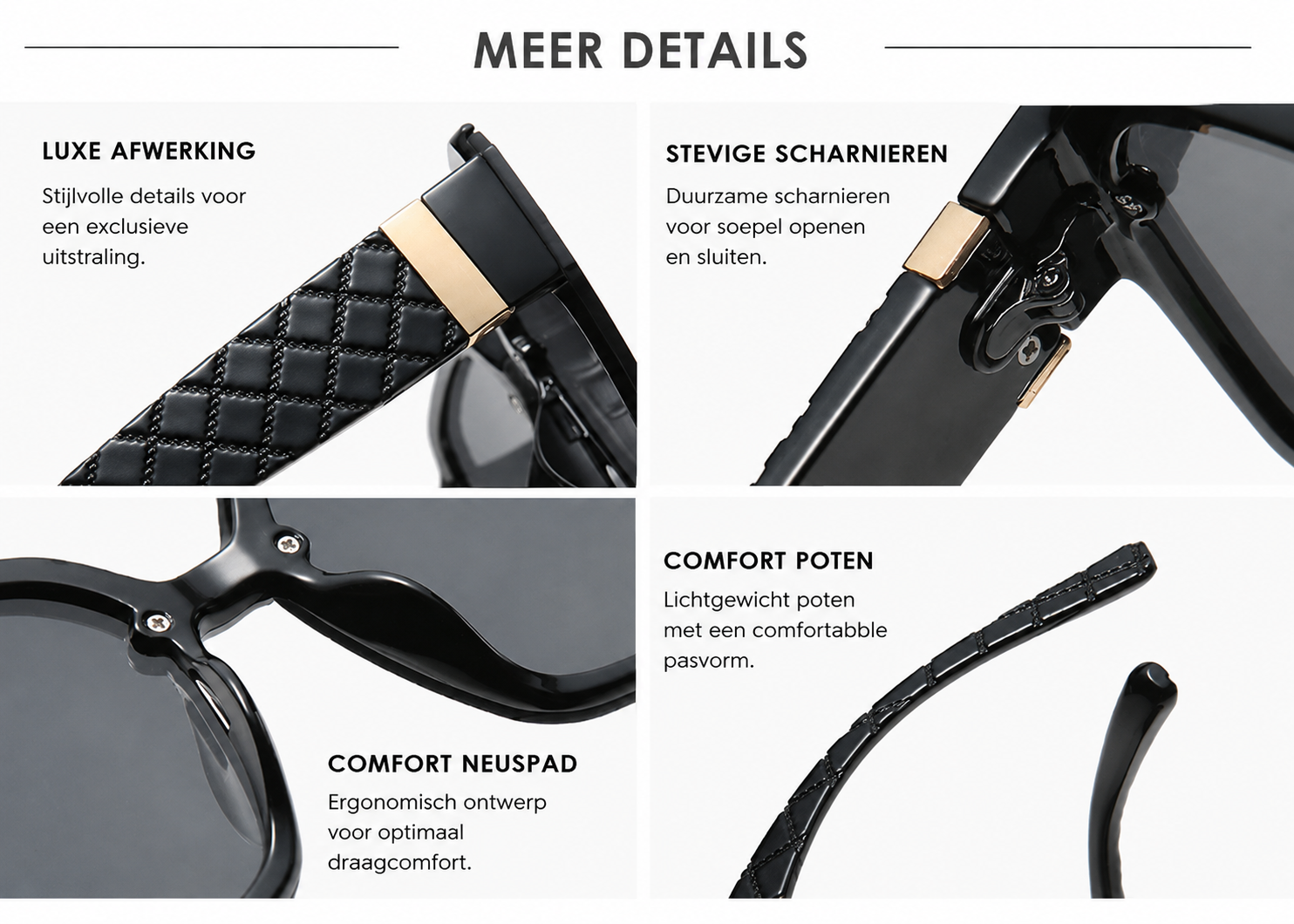 Eline | Luxe Vierkante Zonnebril UV400 Dames