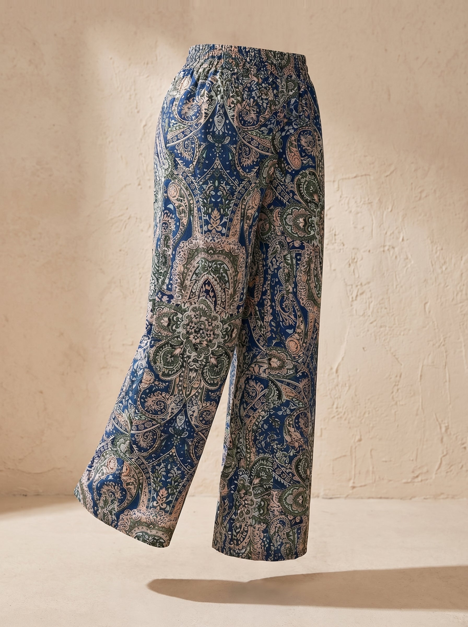 Bohemian Wide Leg Broek – Paisley Print