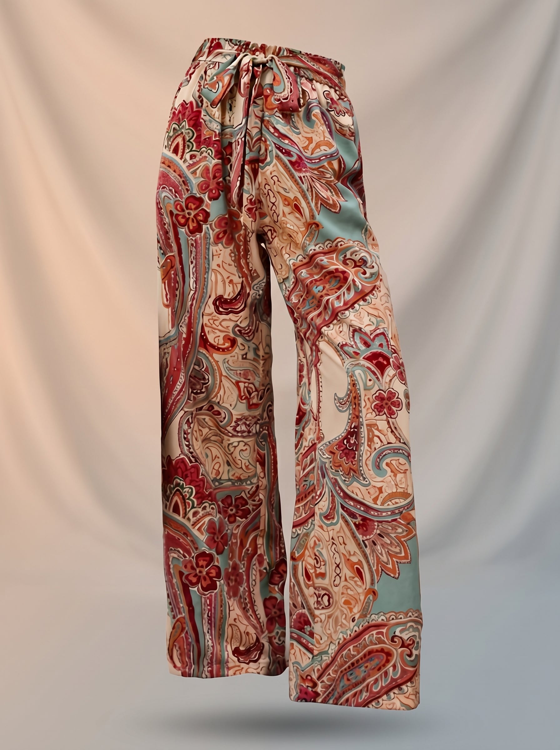 Bohemian Wide Leg Broek – Paisley Print