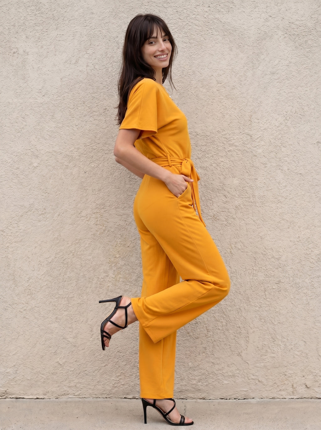 Alyssa | Elegante Jumpsuit met Lace-Up en Rechte Pijpen