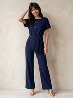 Alyssa | Elegante Jumpsuit met Lace-Up en Rechte Pijpen
