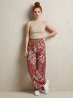 Bohemian Wide Leg Broek – Paisley Print