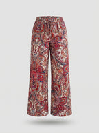 Bohemian Wide Leg Broek – Paisley Print