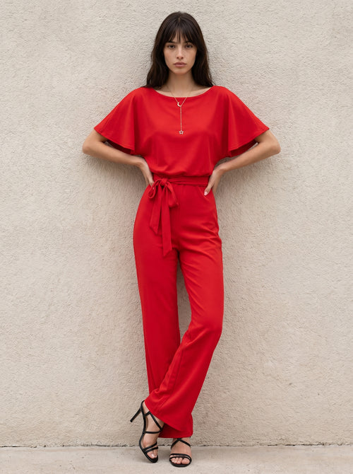Alyssa | Elegante Jumpsuit met Lace-Up en Rechte Pijpen