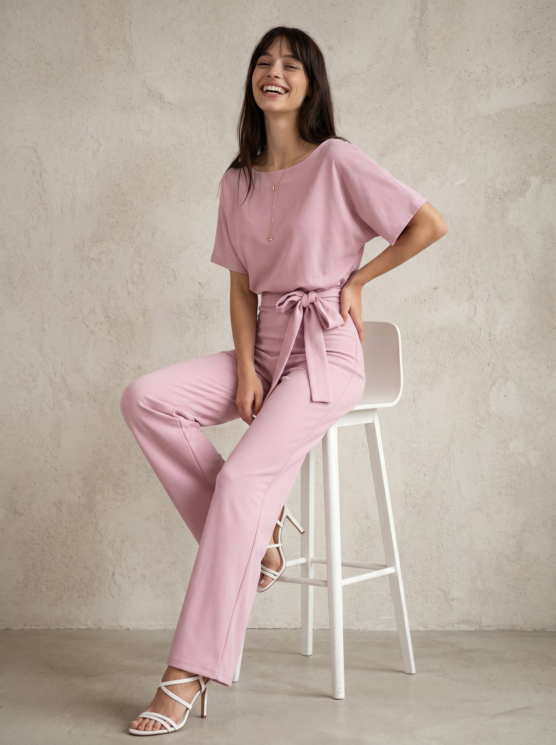 Alyssa | Elegante Jumpsuit met Lace-Up en Rechte Pijpen
