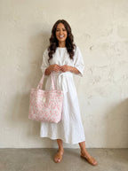 Schoudertas – Groen Bloemenpatroon & Katoen