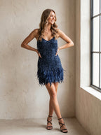 Viva | Feestelijke Fringe Mini Jurk