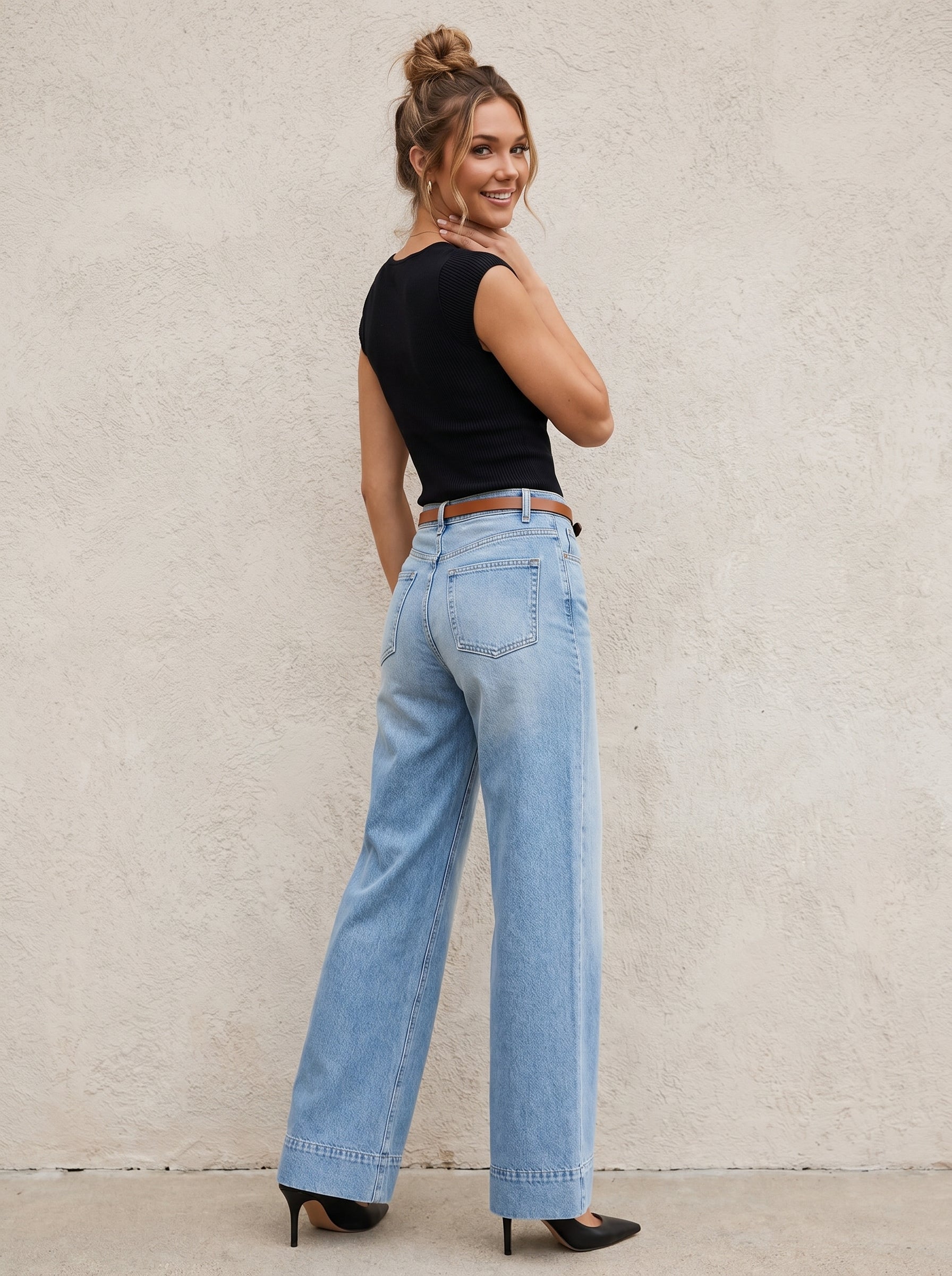 Elira | Wide Leg Jeans met Hoge Taille