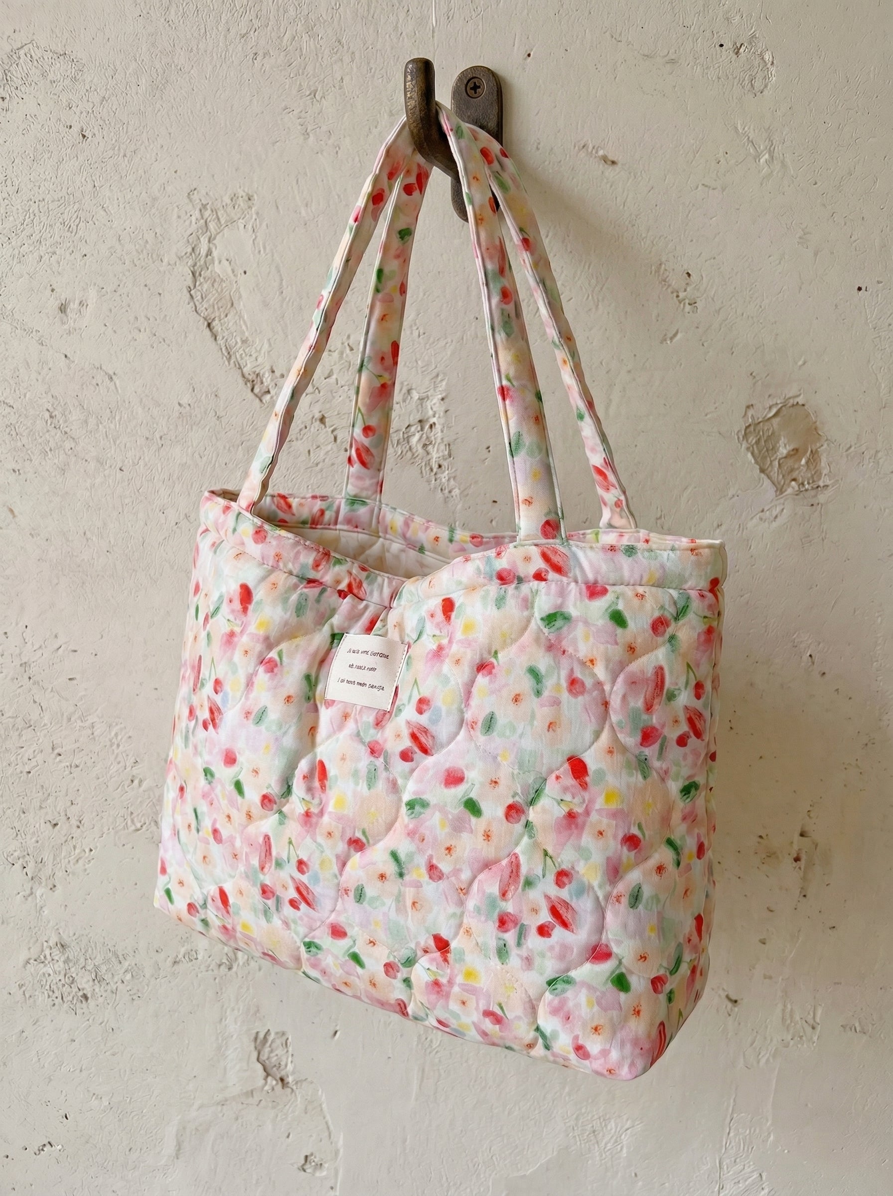 Schoudertas – Groen Bloemenpatroon & Katoen