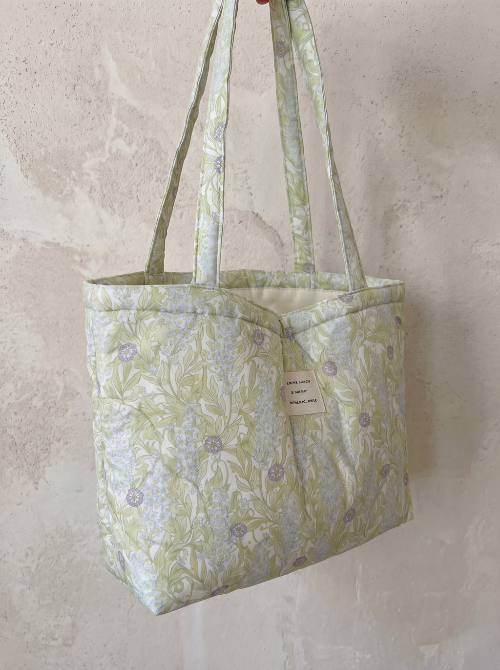 Schoudertas – Groen Bloemenpatroon & Katoen
