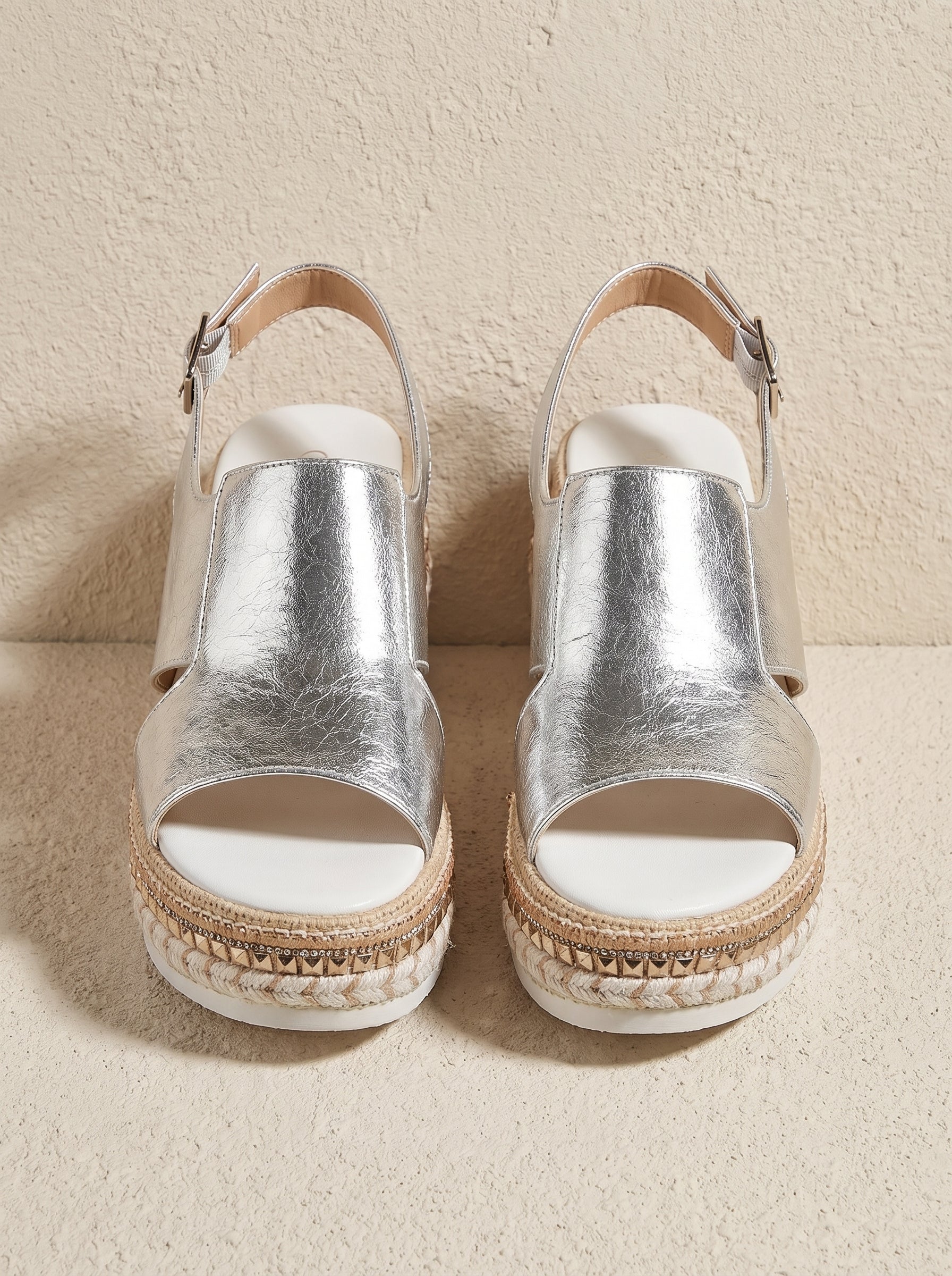 Glanzende Sleehak Sandalen