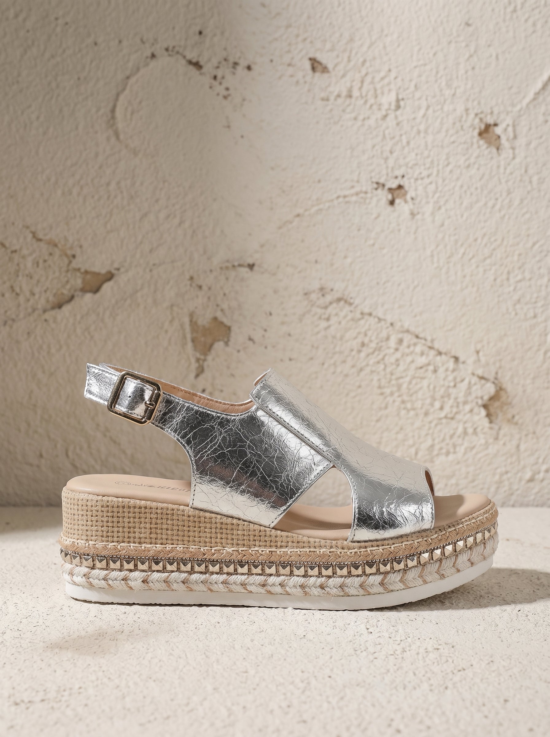 Glanzende Sleehak Sandalen