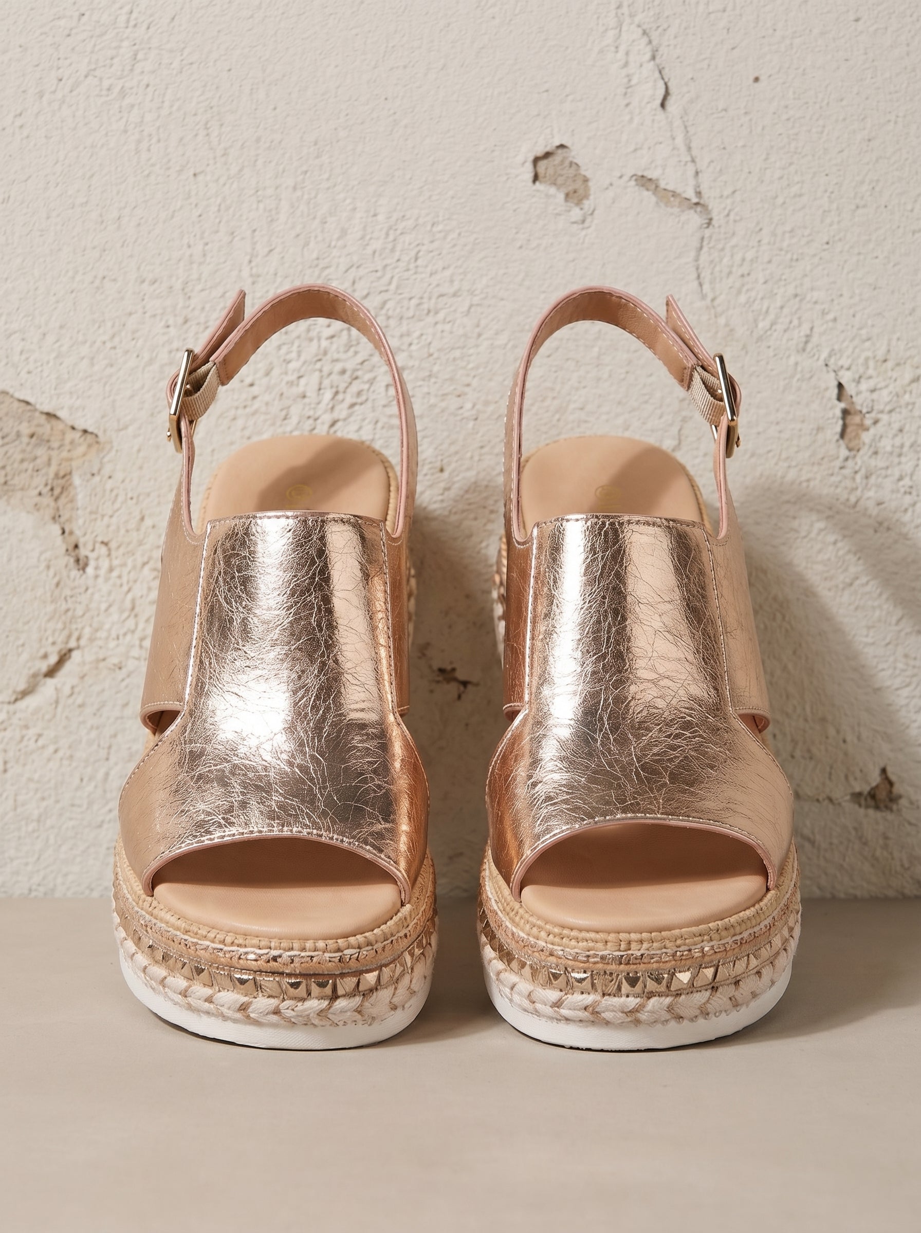 Glanzende Sleehak Sandalen