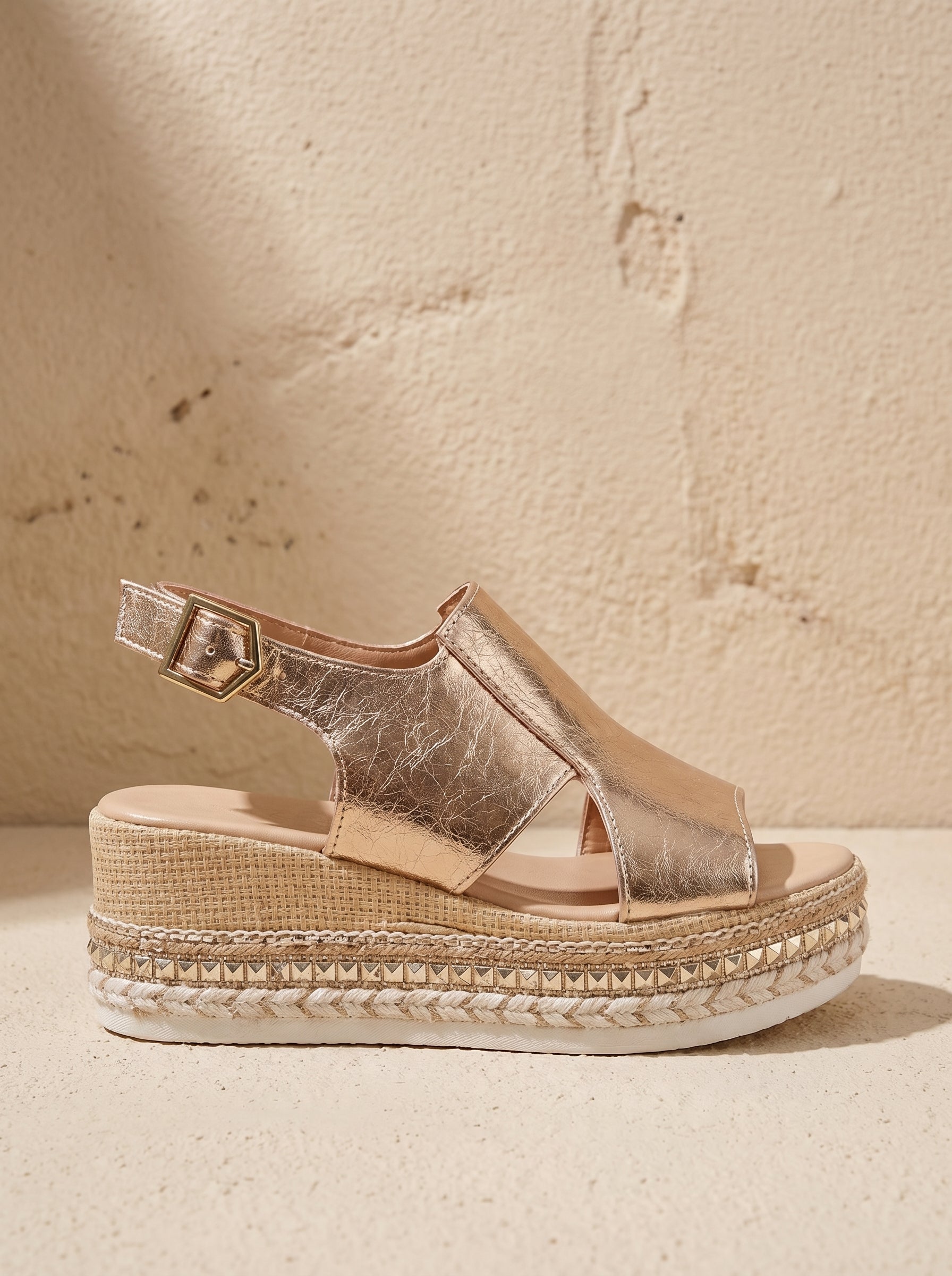 Glanzende Sleehak Sandalen