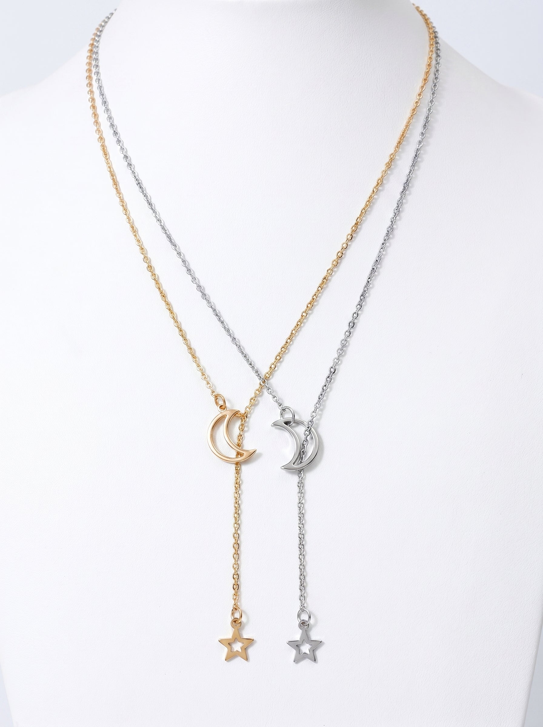 Lunara | Dames Layered Maan & Ster Ketting