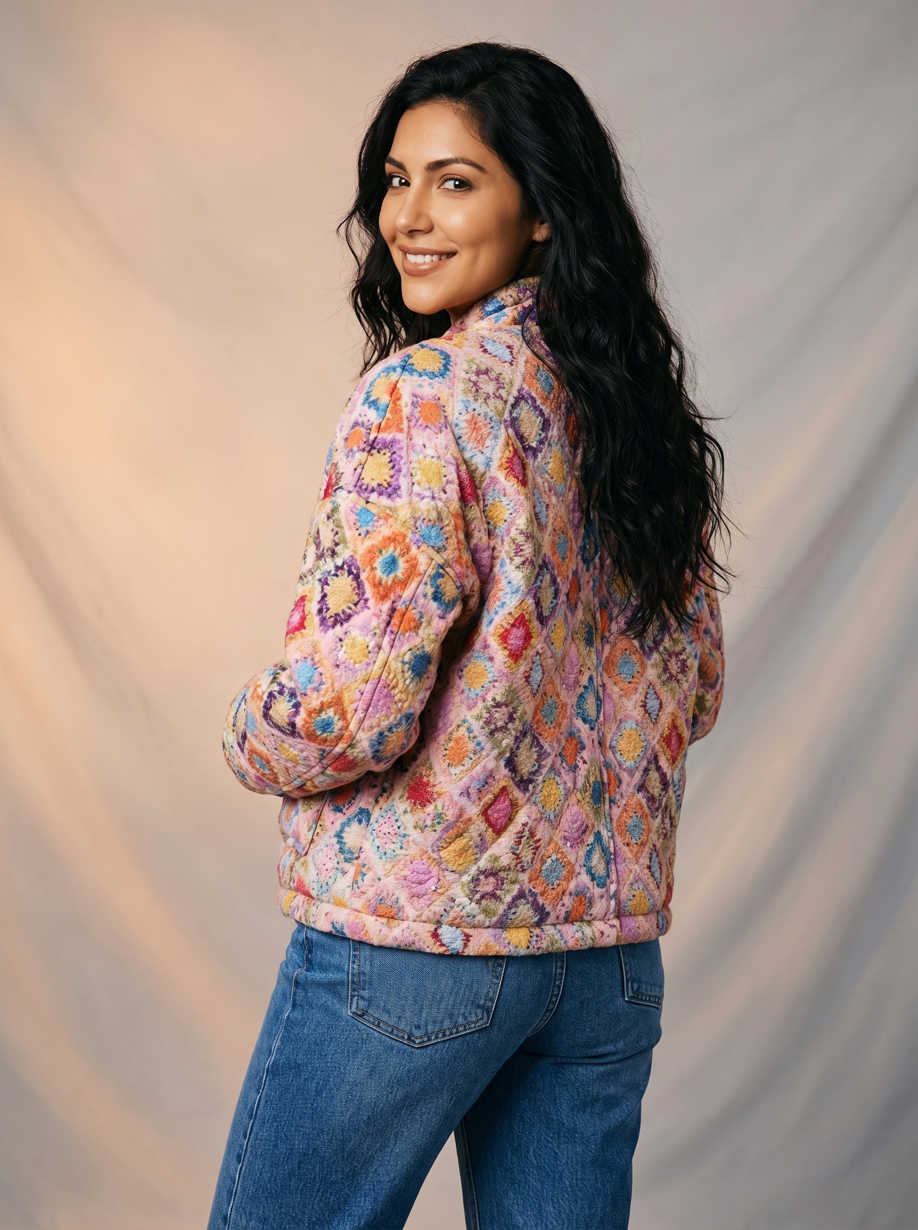 Stijlvolle Lente Jas met Print — Licht & Elegant