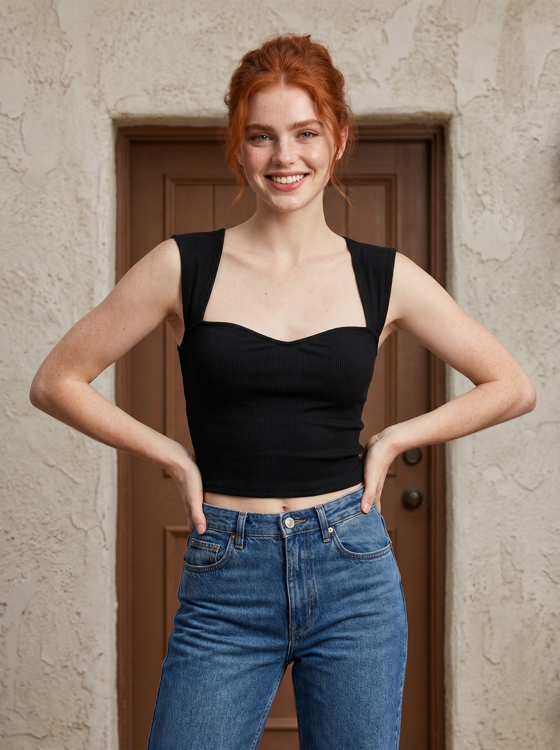 Luce | Rib Crop Top met Vierkante Halslijn