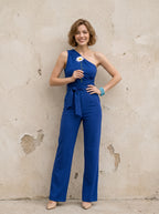 Marbella | Elegante Jumpsuit One Shoulder met Wijde Pijpen