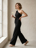 Marbella | Elegante Jumpsuit One Shoulder met Wijde Pijpen