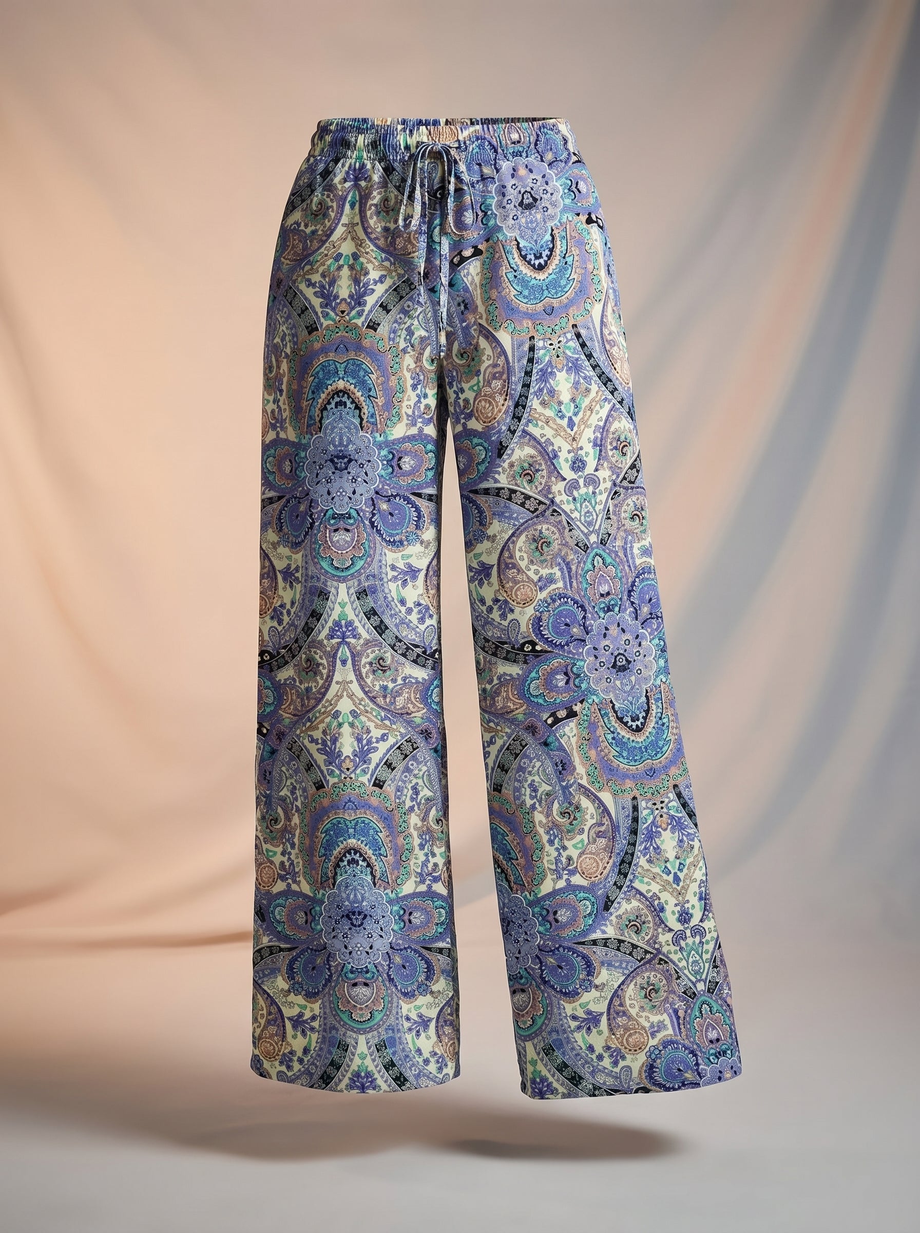 Bohemian Wide Leg Broek – Paisley Print