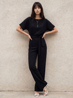 Alyssa | Elegante Jumpsuit met Lace-Up en Rechte Pijpen