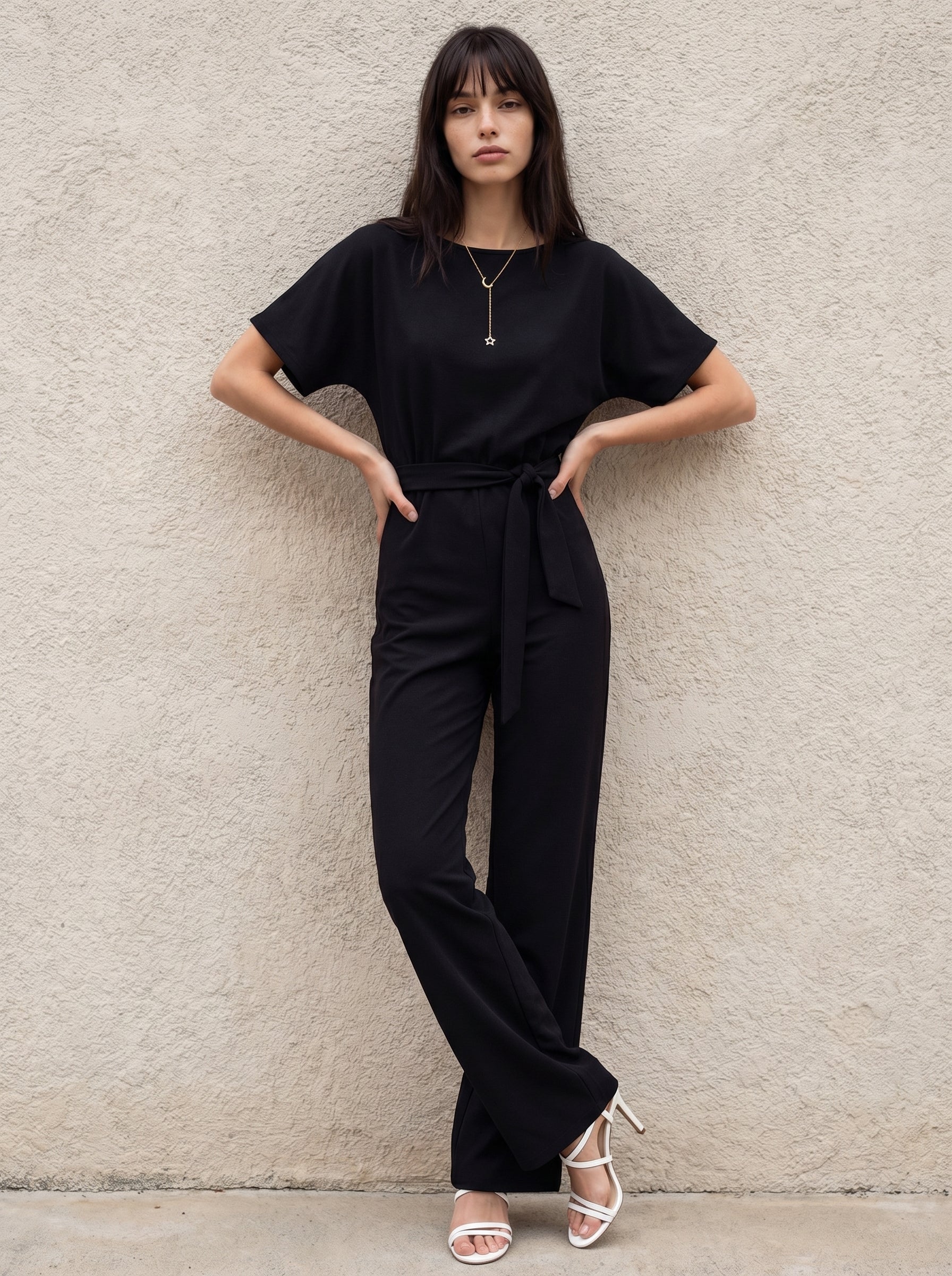 Alyssa | Elegante Jumpsuit met Lace-Up en Rechte Pijpen