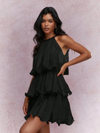 Alessia | Gelaagde Halter Maxi Jurk