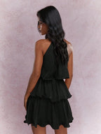 Alessia | Gelaagde Halter Maxi Jurk
