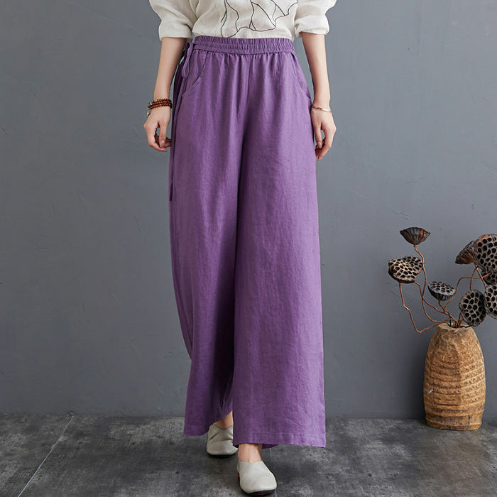 Yara | Linnen Palazzo Broek met Hoge Taille